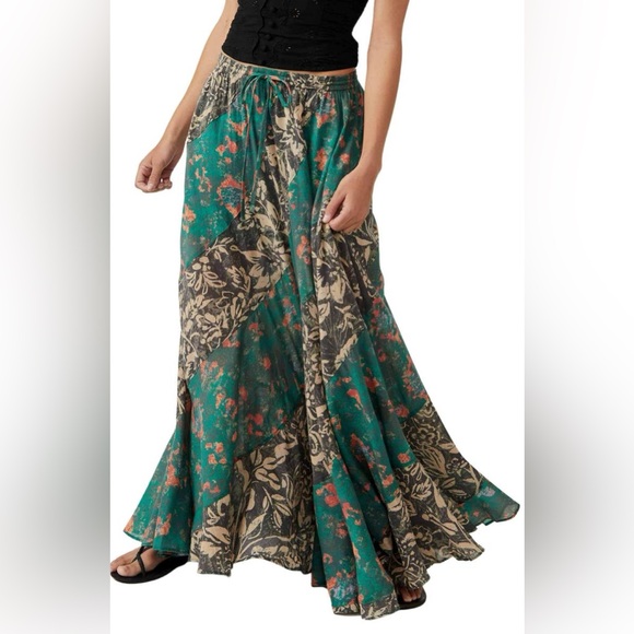 FREE PEOPLE Jackie Floral Maxi Skirt, Size L - Picture 1 of 7